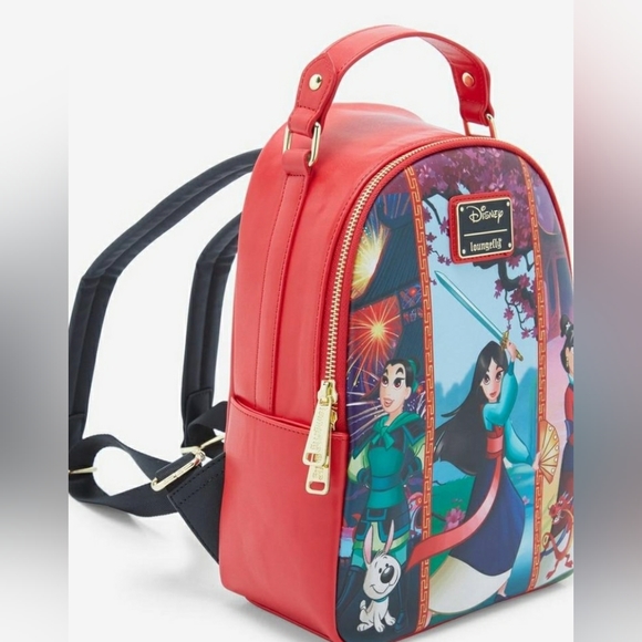 Just In: Brand New/NWT Loungefly Disney Princesses Mulan Red Backpack. - Picture 2 of 7